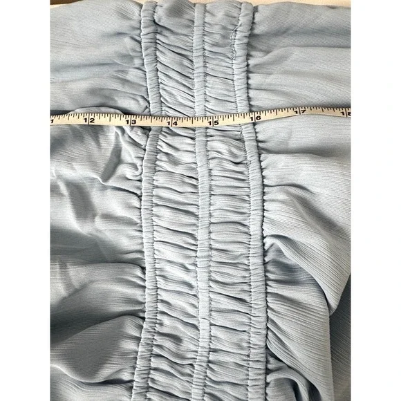 Milkmaid Dress Medium Light Blue Ruffle Peasant Cottagecore Fairy Whimsy Spring - Picture 6 of 9